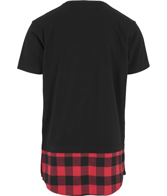 Long Shaped Flanell Bottom Tee black-black-red 3